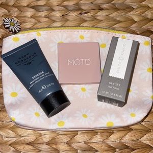 Makeup bag and products